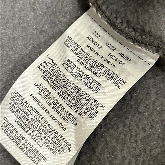 Columbia Charcoal Fleece Jacket with Bright Orange Zipper - Picture 6 of 7